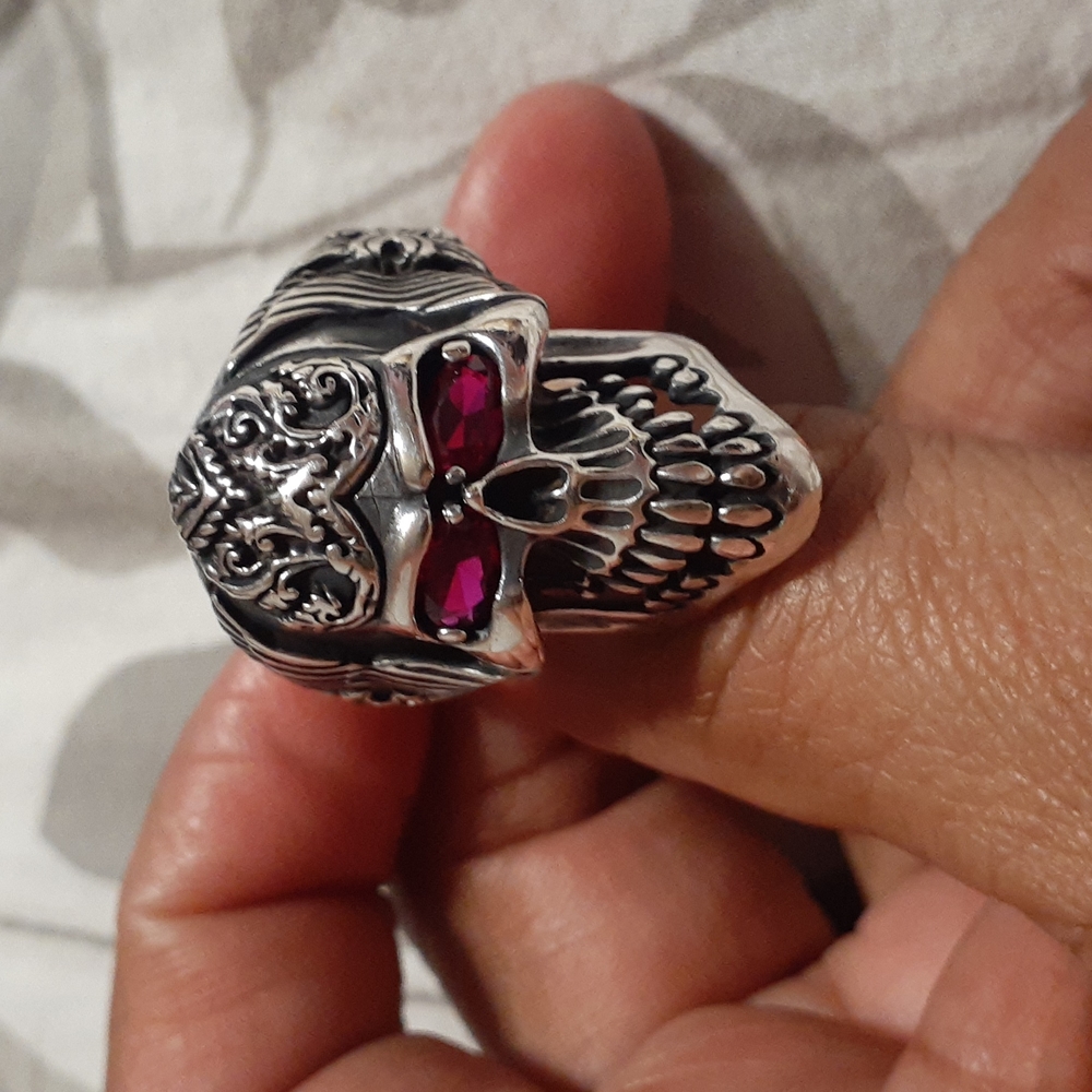 .925 Sterling Silver Skull Ring